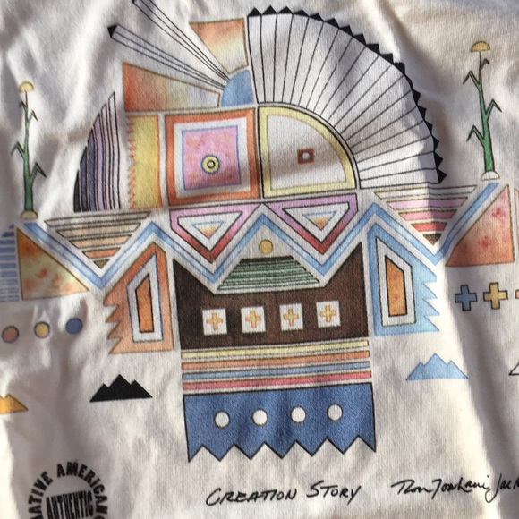 Warrior T Shirt Authentic Native American Design 100% Cotton Creation Story Art